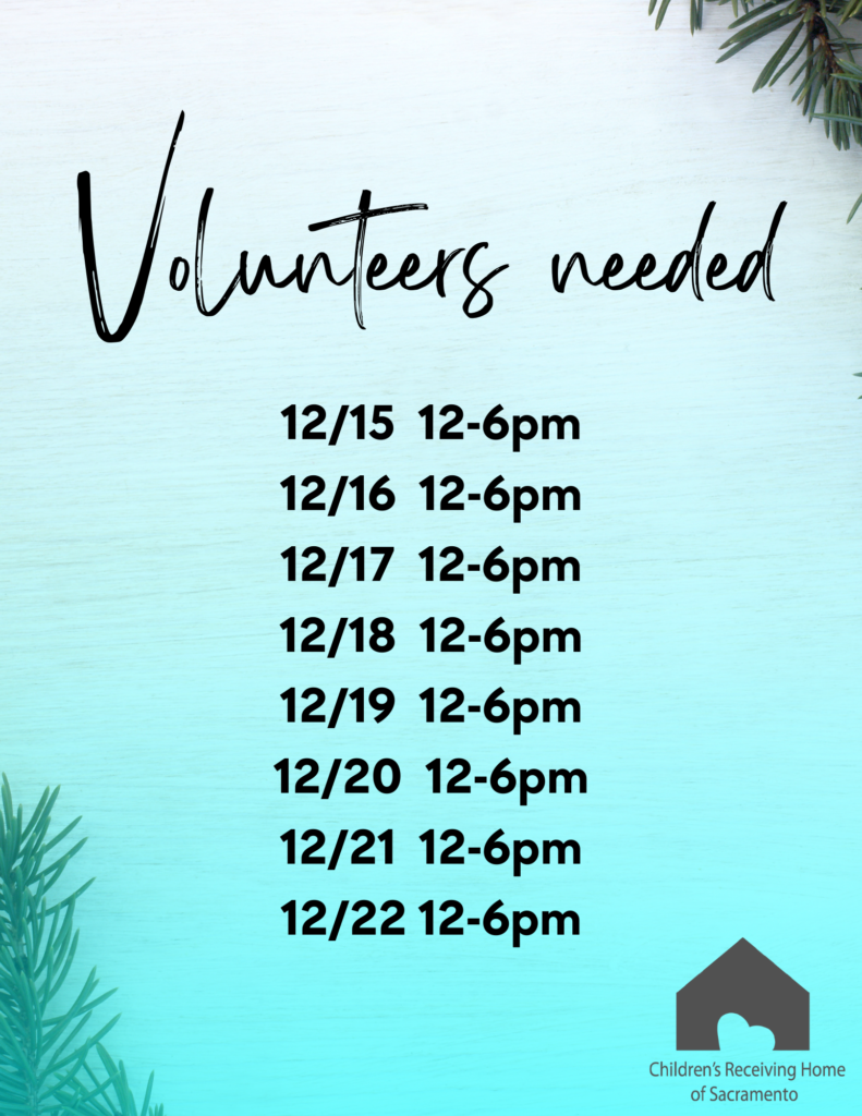 Shift dates and times for Holiday donation station volunteering